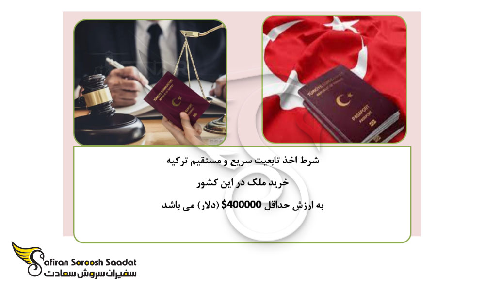 شرط اخذ تابعیت سریع و مستقیم ترکیه 