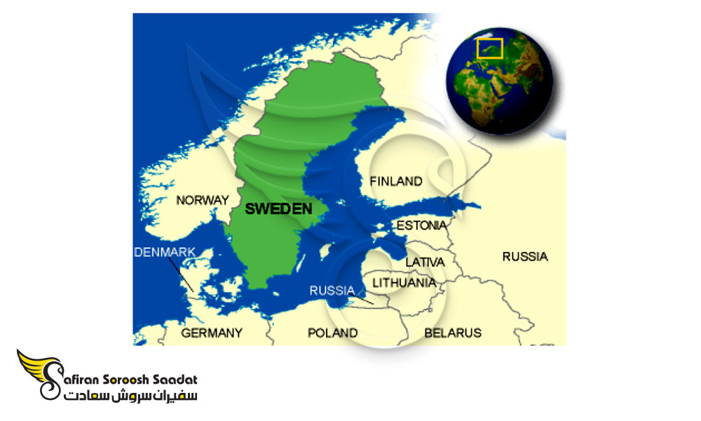 موقعیت جغرافیایی کشور سوئد