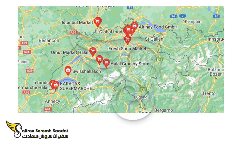تراکم سوپرمارکت های حلال در سوئیس