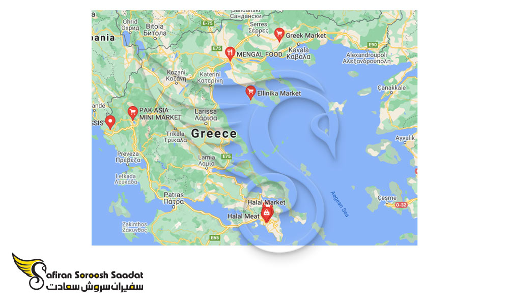 توزیع فروشگاه های حلال در کشور یونان