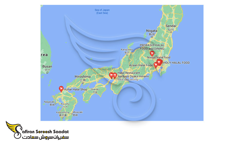 توزیع فروشگاه های حلال در کشور ژاپن