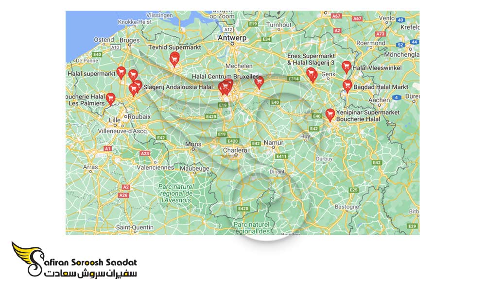 توزیع سوپرمارکت های حلال در بلژیک