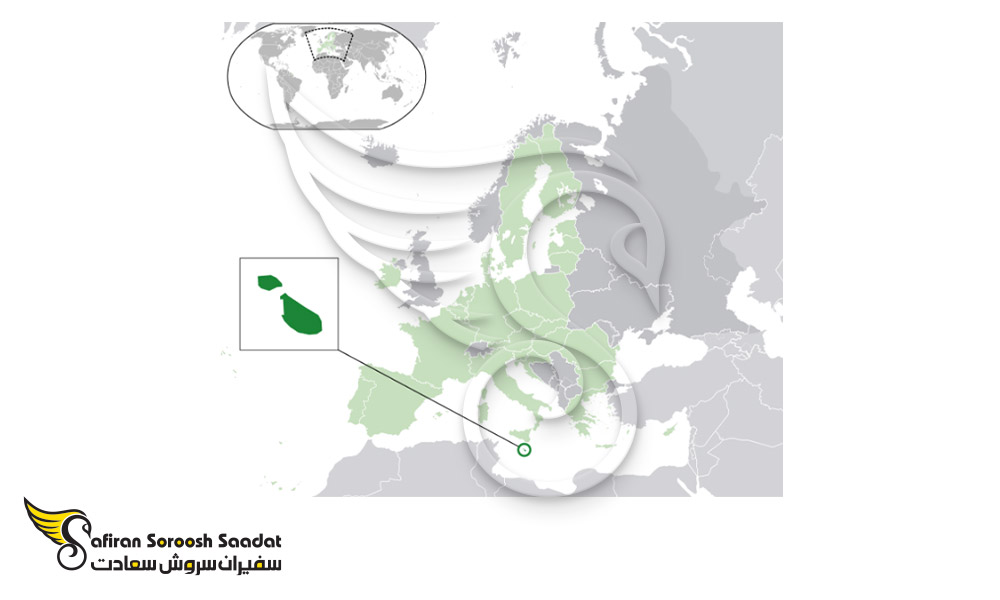 موقعیت جغرافیایی مالتا در نقشه اروپا