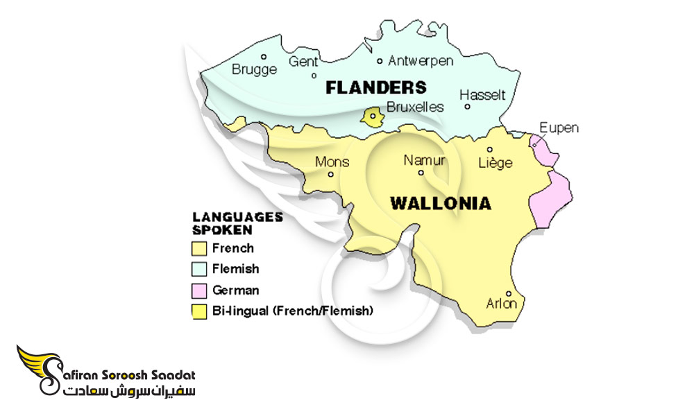 زبان رسمی مناطق مختلف بلژیک