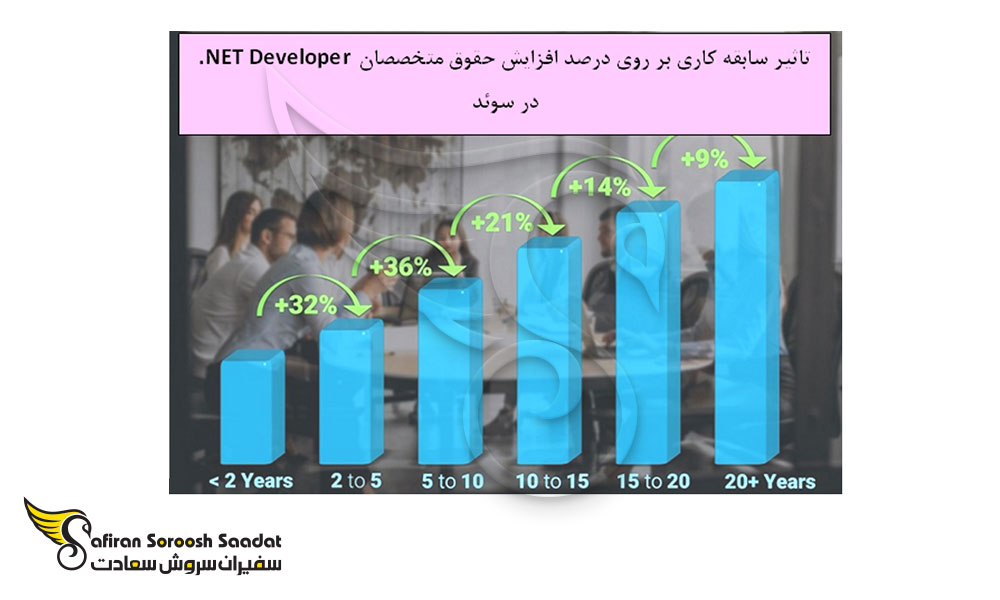 تاثیر سابقه کار بر افزایش حقوق متخصصان NET Developer. در سوئد