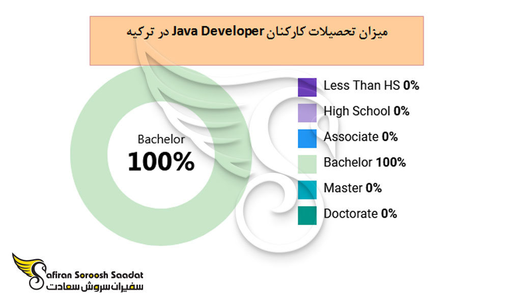 میزان تحصیلات کارکنان Java Developer در ترکیه