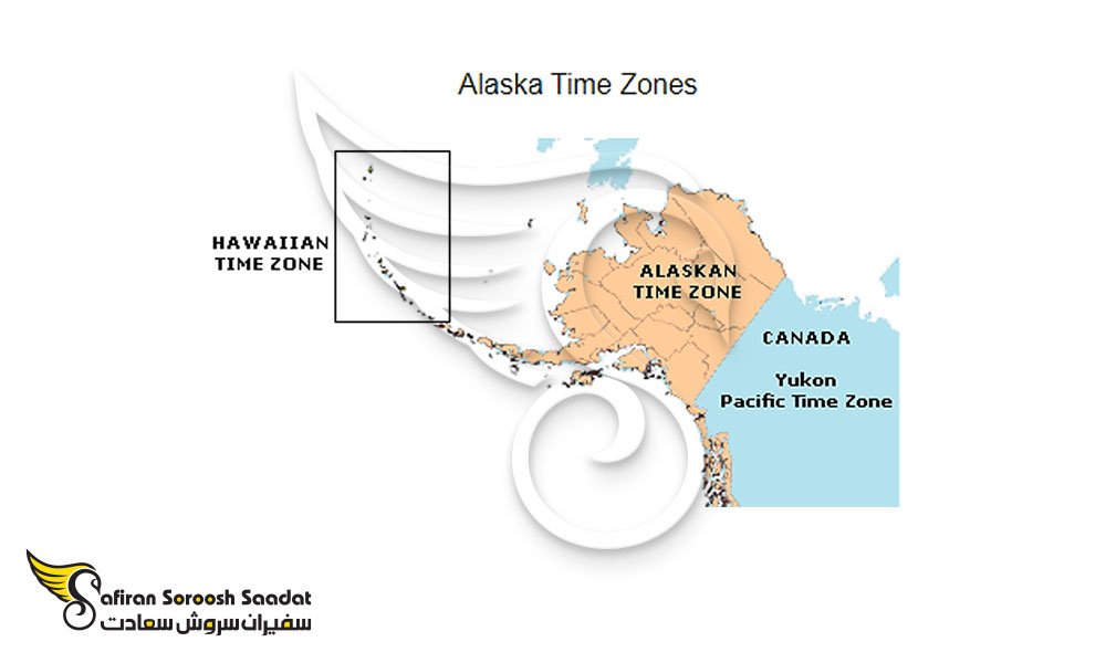 منطقه زمانی ساعت آلاسکا آمریکا