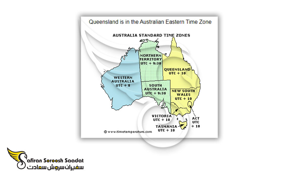 منطقه زمانی ساعت کوئینزلند استرالیا